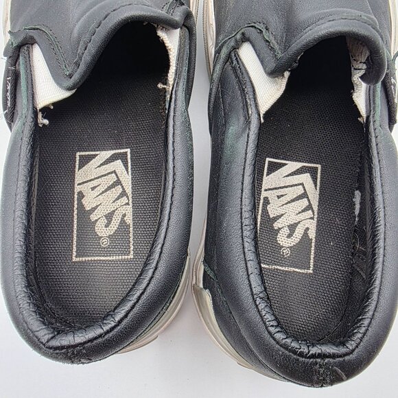 Vans Old Skool Stacked Womens Size 5 Shiny Black Silver White Platform Sneaker - Picture 6 of 13